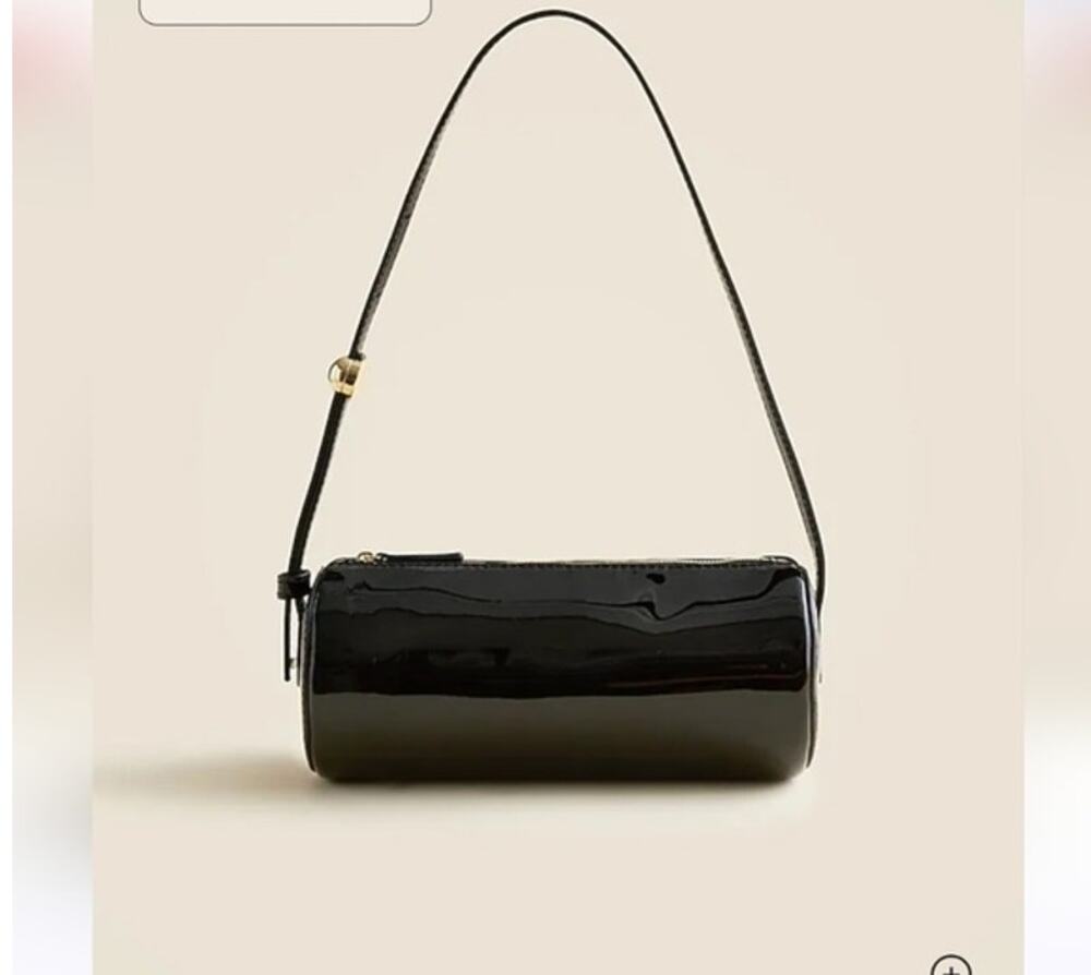 NWT The J.Crew Bordeaux Bag in Black Patent Leather